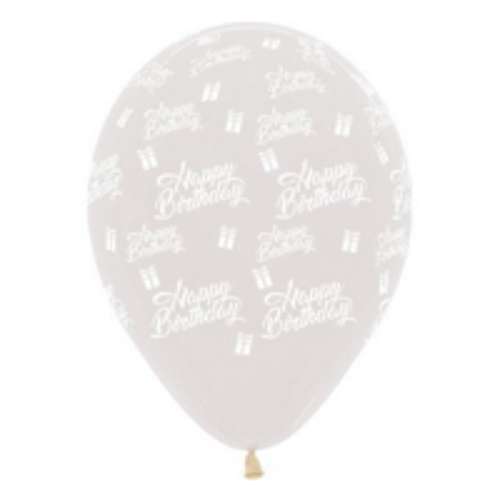 Metallic Silver Happy Birthday Balloons - Click Image to Close
